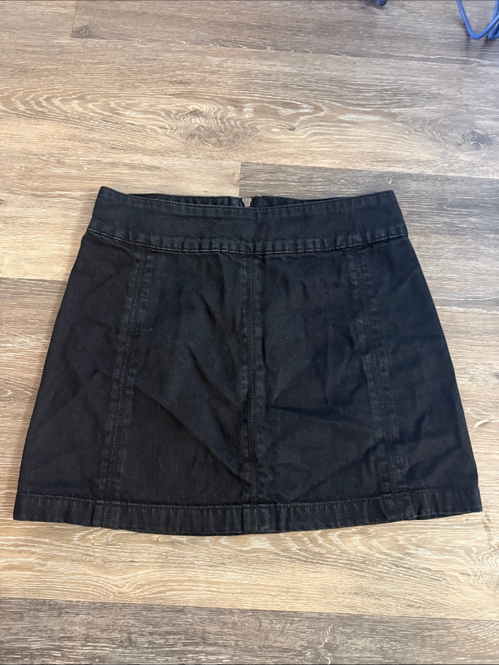 Free People Black Denim Mini Skirt